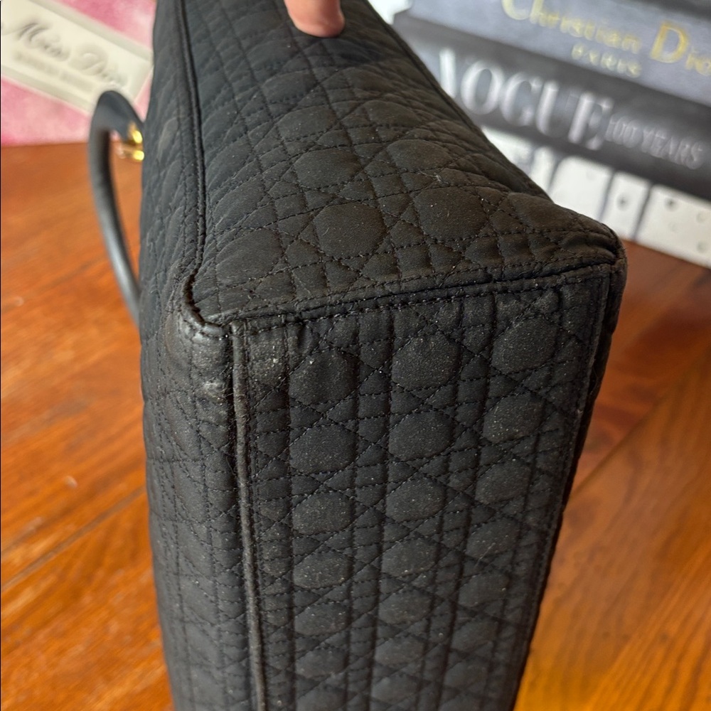 Christian Dior "Lady Dior" Bag in Black Quilted Nylon COA VINTAGE - Picture 5 of 13
